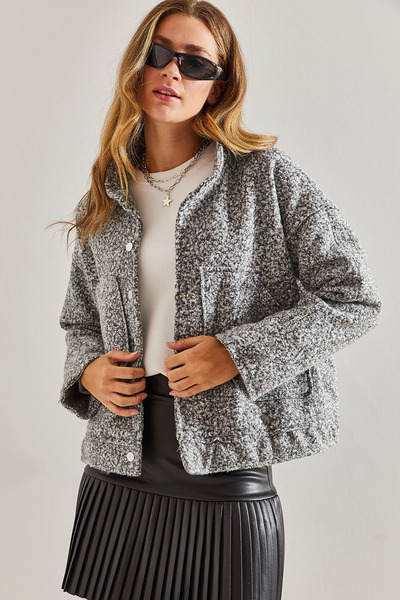 Bianco Lucci Női gyapjúkefe bélyegző alkalmi zsebkabát