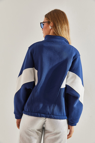 Bianco Lucci Women's Three Thread Zippered Cardigan