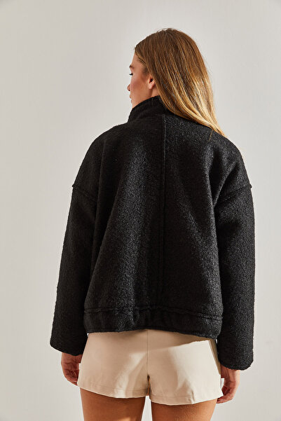 Bianco Lucci Dámská ležérní kapesní bunda se štětcem na vlnu