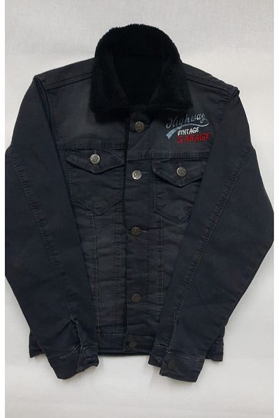 WYS Furry Denim Jacket We Get You 2 Years Old Large