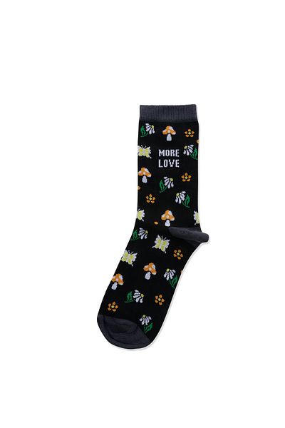 Colin's Printed Black Women's Socks