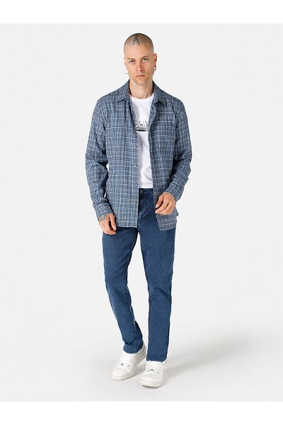 Colin's Pantaloni albaștri pentru bărbați cu talie mijlocie - croiala confortabilă