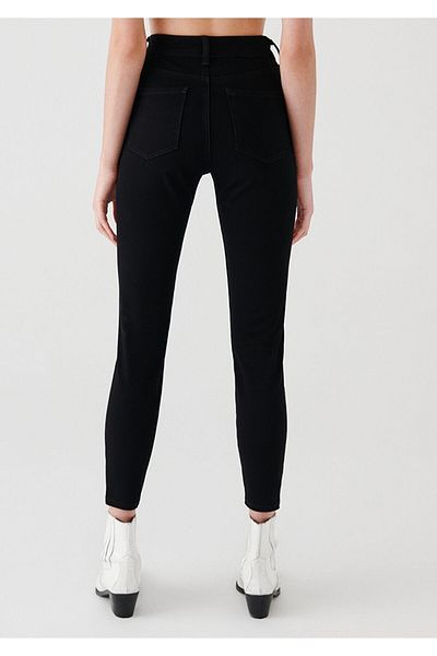 ButikDina Emily Black High Waist Slim Skinny Skinny Leg Colorfast Jeans Trousers