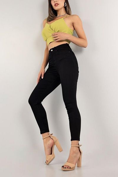 ButikDina Women's Black Skinny Jeans Denim