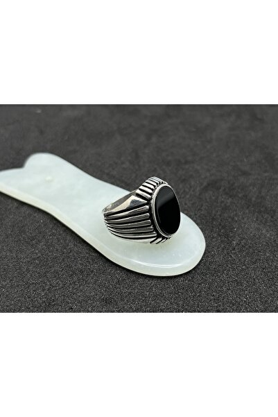 Silver Oltu Taşlı Gümüş Erkek Yüzük