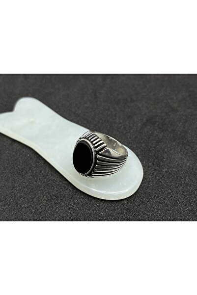Silver Oltu Taşlı Gümüş Erkek Yüzük
