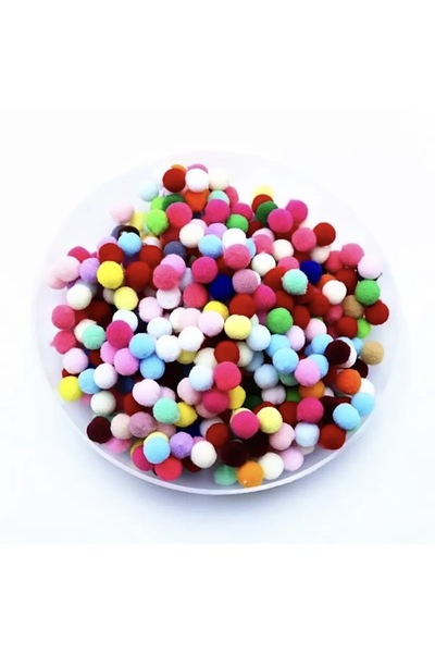 SHEKER HOME Pluș moale cu pompon mixt colorat 50 bucăți - 2 cm