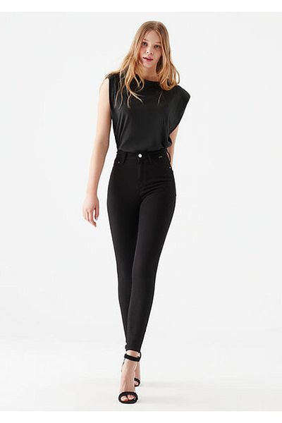 ButikDina Black Super Skinny Jeans that do not shed any color (Tight Fit)