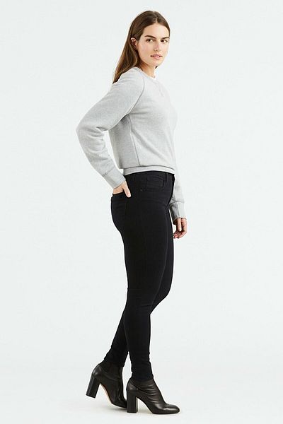 ButikDina Napoli Black High Waist Slim Skinny Skinny Leg Colorfast Jeans Trousers