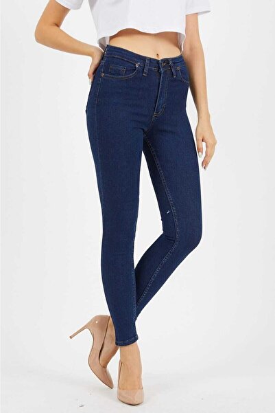 ButikDina Snappe Еластичні джинси з вузькими штанинами та високою талією - Скінні джинси