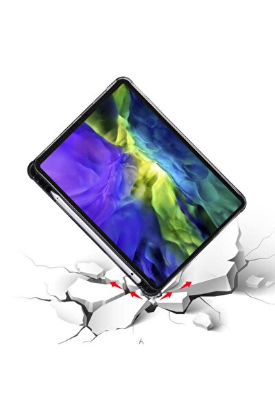 Fuchsia Ipad Pro 11 Inç 2020 (2. NESİL) Akıllı Kılıf, Ince Hafif Saydam Buzlu Arka Koruyucu Kapak.