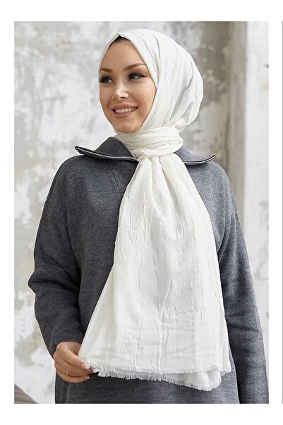 JAWEL Şal alb Bamboo Kraş