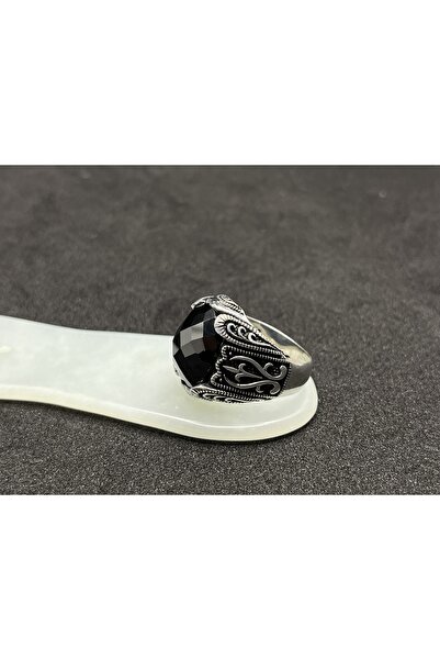 Silver Koyu Ametist Taşlı Gümüş Erkek Yüzük