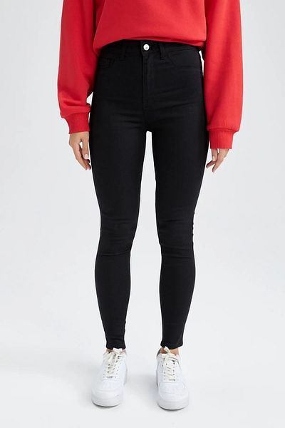 ButikDina Lavinya Women's Non-Fading High Waist Lycra Combining Skinny Jeans Trousers