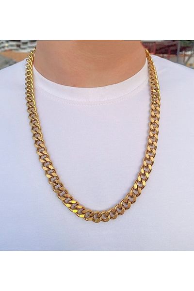 The Collection Thick Cuban Men's Steel Necklace Chain 7mm