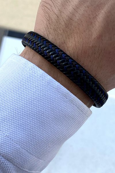 TAKIPORT Luxury Knitted Leather Bracelet
