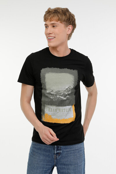 lumberjack ML ESCAPE 11CG565 3PR Tricou negru pentru bărbați cu mânecă scurtă