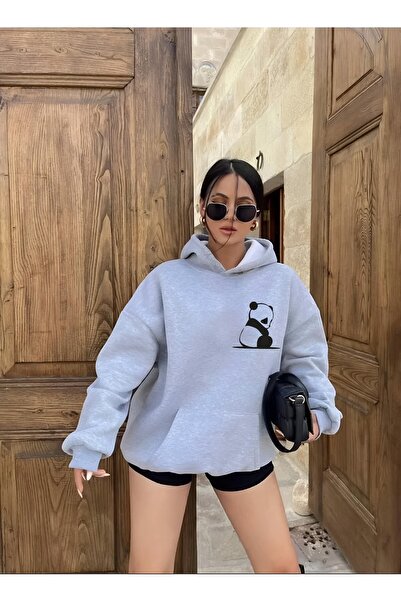 Garalio Hanorac cu glugă cu imprimeu PANDA