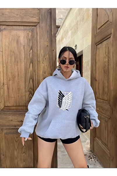 Garalio Hanorac cu glugă cu imprimeu TITAN