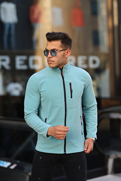 Kozik Çağla Color Shoftsell Polar Men's Standard Mold Full Zip 3 Pocket Men's Polar Outdoor