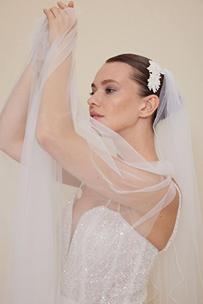 MK MODA ATELİER Women's White Floral Hair Accessory T-10015