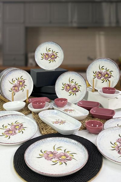 Keramika Polya 24 Piece Breakfast Set for 12 People