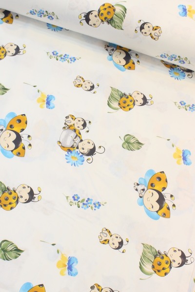 Wella Home Sarı Uğurböceği Nevresimlik Poplin Kumaş