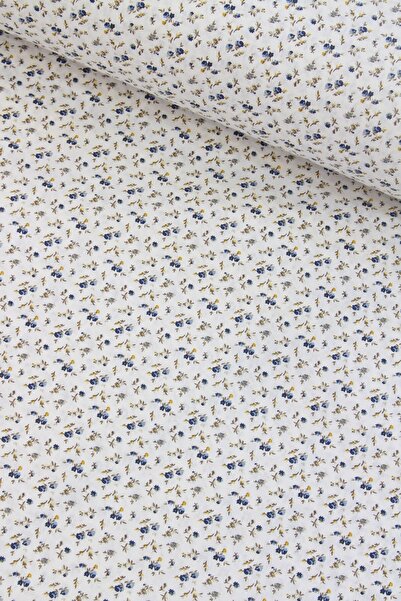 CAMELIA Petrol Çıtır Çiçekler Nevresimlik Poplin Kumaş