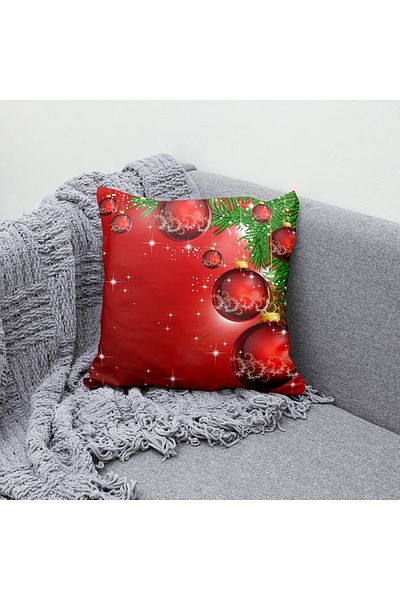 menesahome Christmas Themed Throw Pillow Cover, New Year's Throw Pillows, Digital Printed New Year's Throw