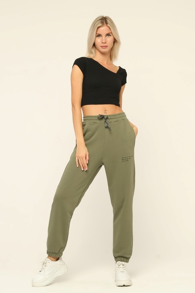 Owut Collection Γυναικεία Χακί Loose Cut Jogger Sweatpants