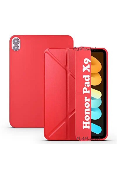 m.tk moveteck Honor Pad X9 11.5 inç Kılıf Kalem Bölmeli Tri Folding Üçgen Standlı Akıllı Silikon Kapak Uyku Modlu