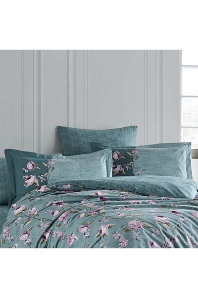 Hobby DOUBLE HOBBY BENITA GREEN POPLIN DUVET COVER SET