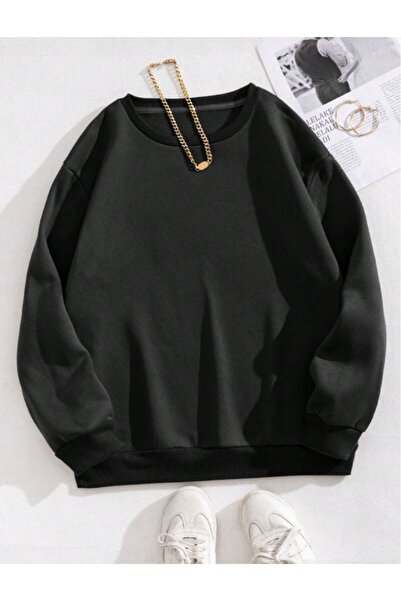 NİCE Γυναικείο φούτερ με μονόχρωμο μονόχρωμο λαιμόκοψη