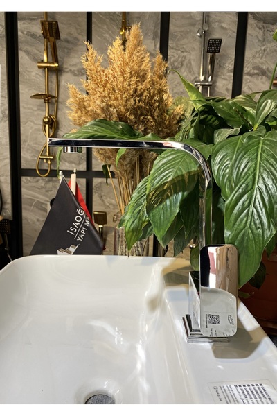 İSAOĞLU YAPI Lavabo Bataryası Kare Tasarım Yüksek Model Banyo Lavabo Musluğu ...