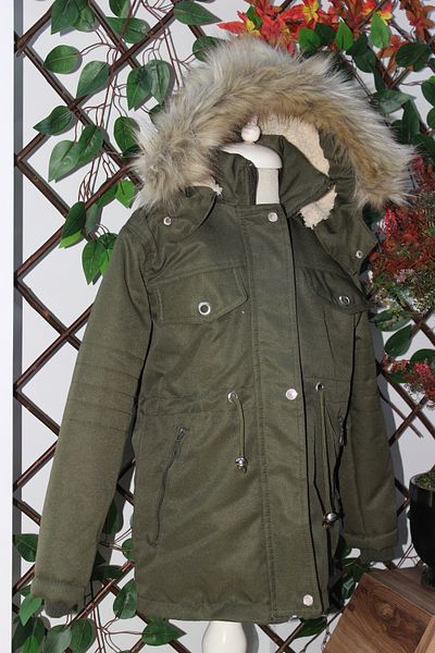 mikam UNISEX WINTER CANVAS FABRIC FUR INSIDE OXFORD CHILDREN'S COAT COAT