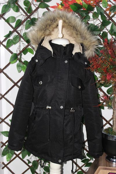 mikam UNISEX WINTER CANVAS FABRIC FUR INSIDE OXFORD CHILDREN'S COAT COAT
