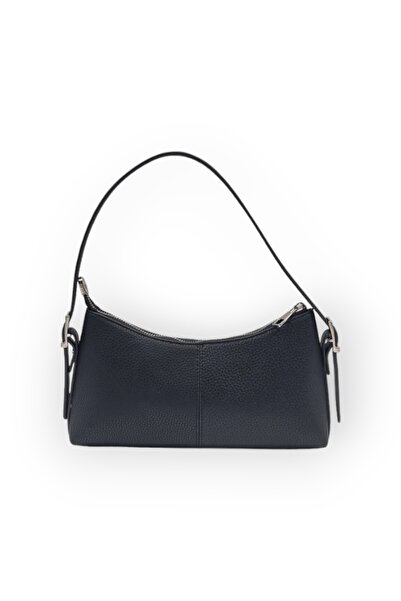 Paksoy Kadın Siyah Rolax Desenli Suni Deri Baget Omuz Çantası