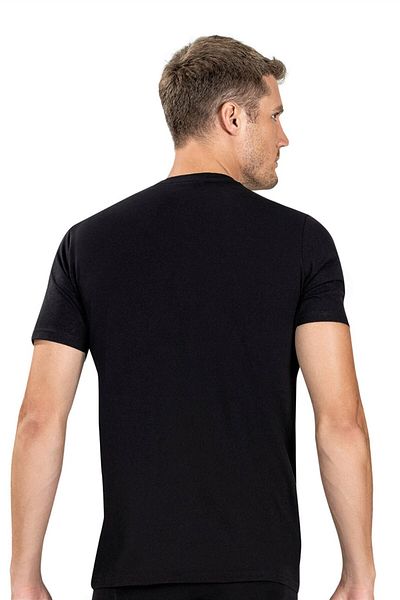 Jiber Men's Black Crew Neck Cotton Half Sleeve Undershirt