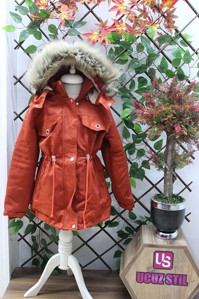 mikam UNISEX WINTER CANVAS FABRIC FUR INSIDE OXFORD CHILDREN'S COAT COAT