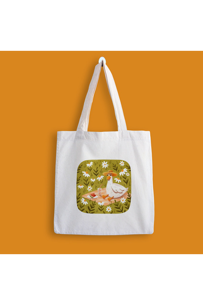 designedfy Geantă din pânză imprimată cu rață