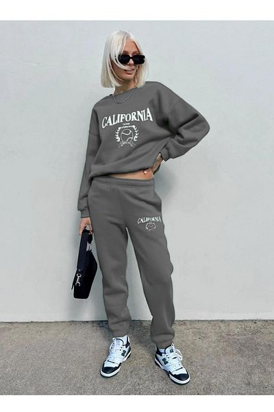 C&C OKULCUNUZ CC Store Smoked California Tennis Σετ φόρμας με στάμπα μεγάλου μεγέθους με 3 νήματα