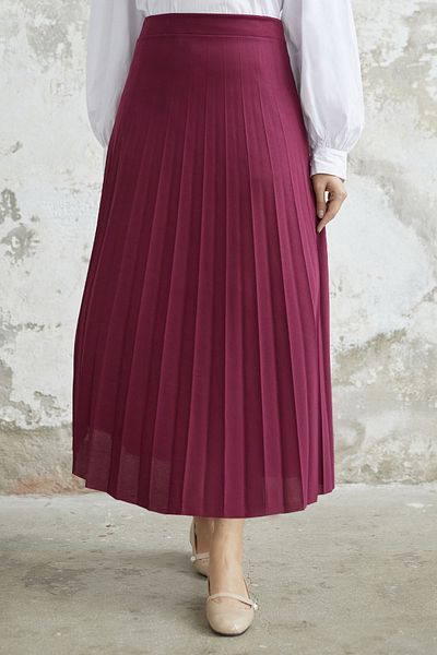 InStyle Pružná skládaná sukně Luisa v pase - švestka