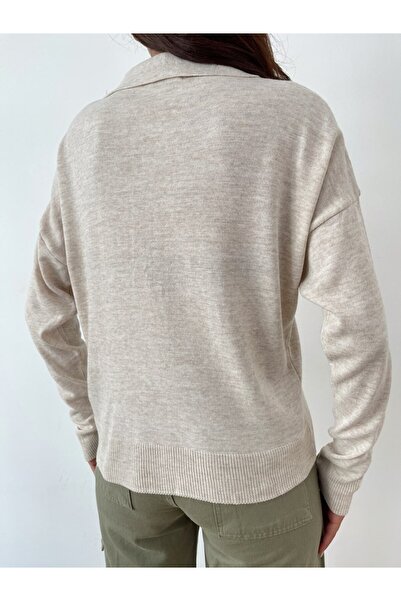 Laluvia Stone Polo Neck Knitwear Sweater