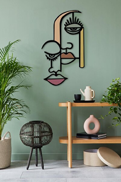 Hanne DoreArt Beautiful Ahşap Detaylı Metal Duvar Tablosu, Ev Ofis Duvar Panosu