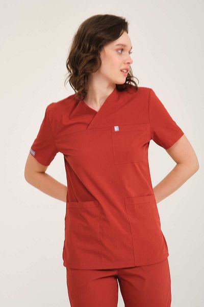 Pratik Medikal Unisex Lycra Scrubs - Tile Envelope Collar, Doctor Nurse Jersey Set