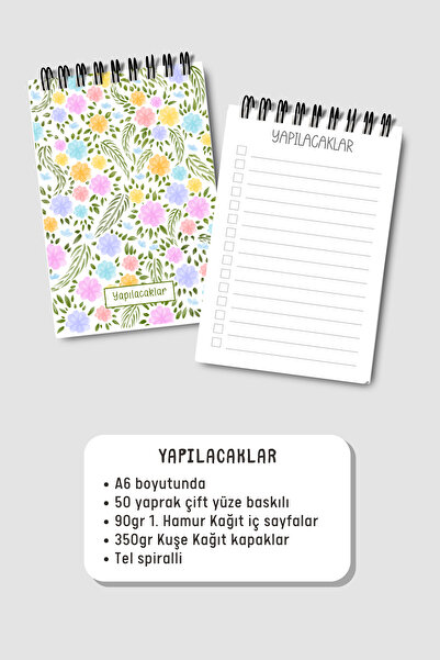 Eldesen Tasarım Do List A6 Notebook with Flexible Cardboard Cover, Mini Notebook