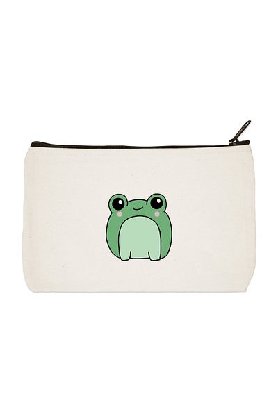 designedfy Baby Frog Printed υφασμάτινη τσάντα μακιγιάζ, θήκη για στυλό, τσάντα χειρός