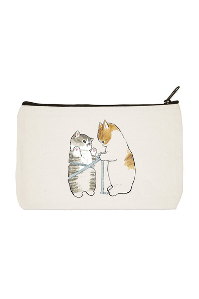 designedfy Несесер за гримове, несесер, чанта, портфейл от плат с щампа на Tailor Cat