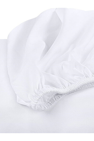 VESSİNOHOME Cotton Elastic Sheet Set Single Double King Size 57 Wire Fabric Size White-coloured