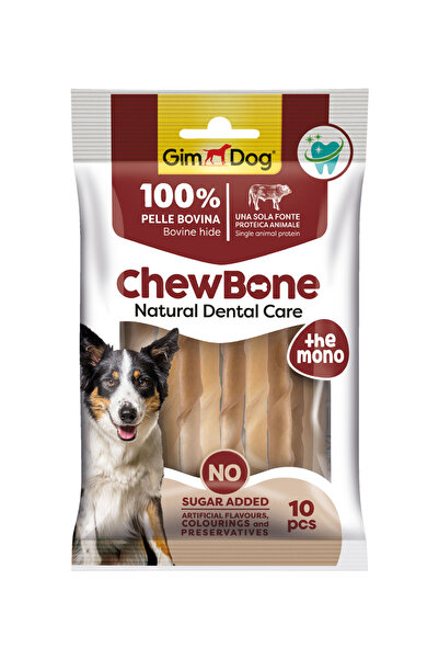 Gimdog Rawhide Sticks Burgu Köpek Çiğneme Kemiği 5’’ 9-10 mm 80 Gr 10lu Naturel